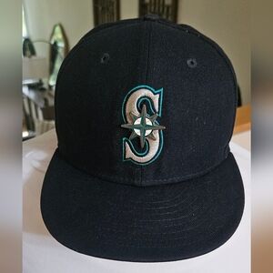 Seattle Mariners Official On-Field Cap Hat Sz 7.5 Fitted 59Fifty Compass Rose